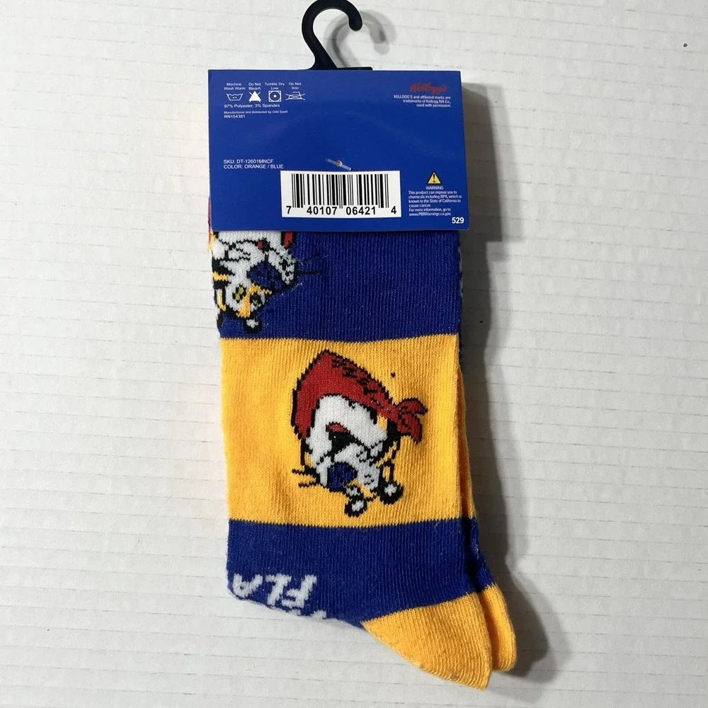 NWT Kelloggs Frosted Flakes Socks Men's 6-12 Blue‎ Orange Novelty Tony The Tiger